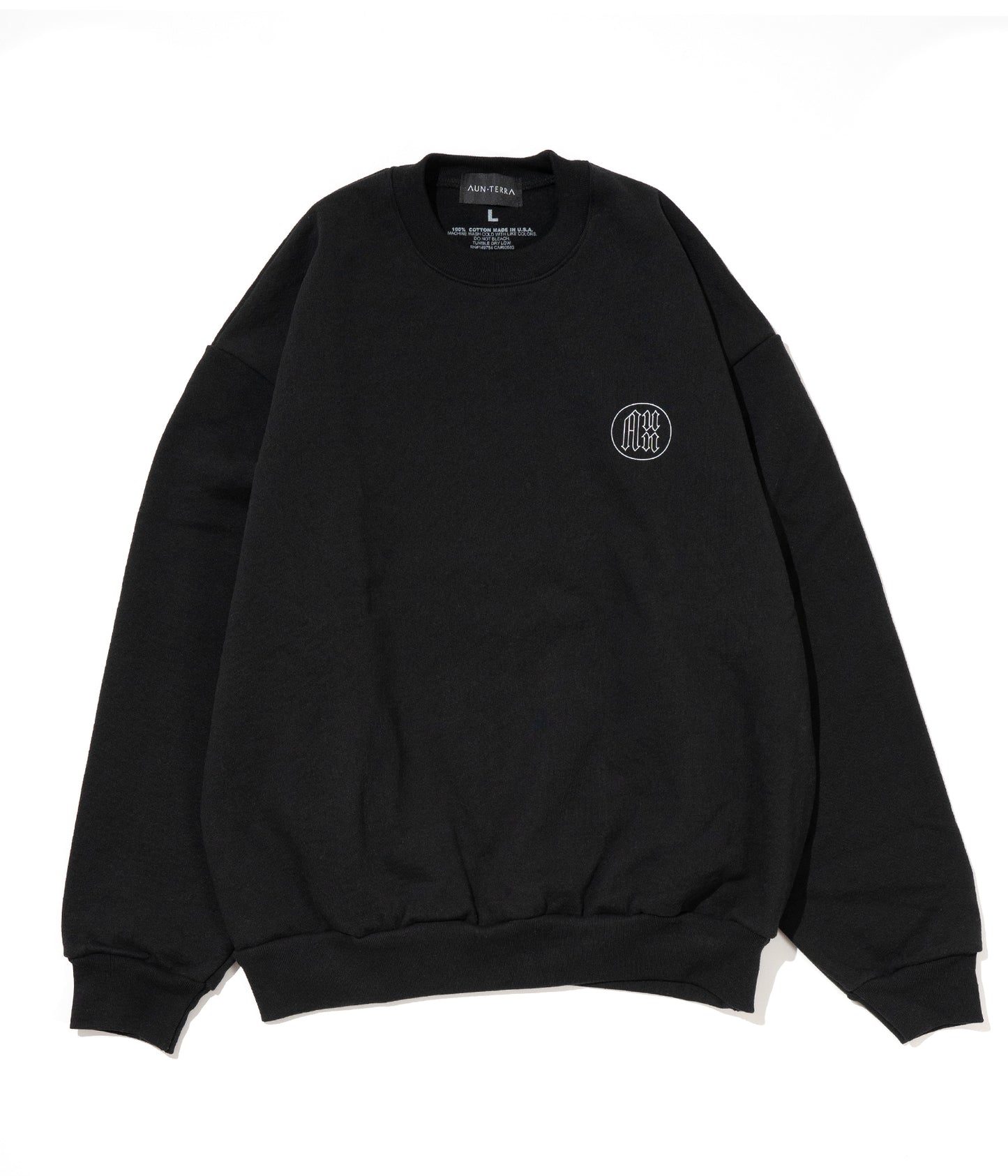 AUN・TERRA. IN LINE CIRCLE CREWNECK SWEAT BLACK