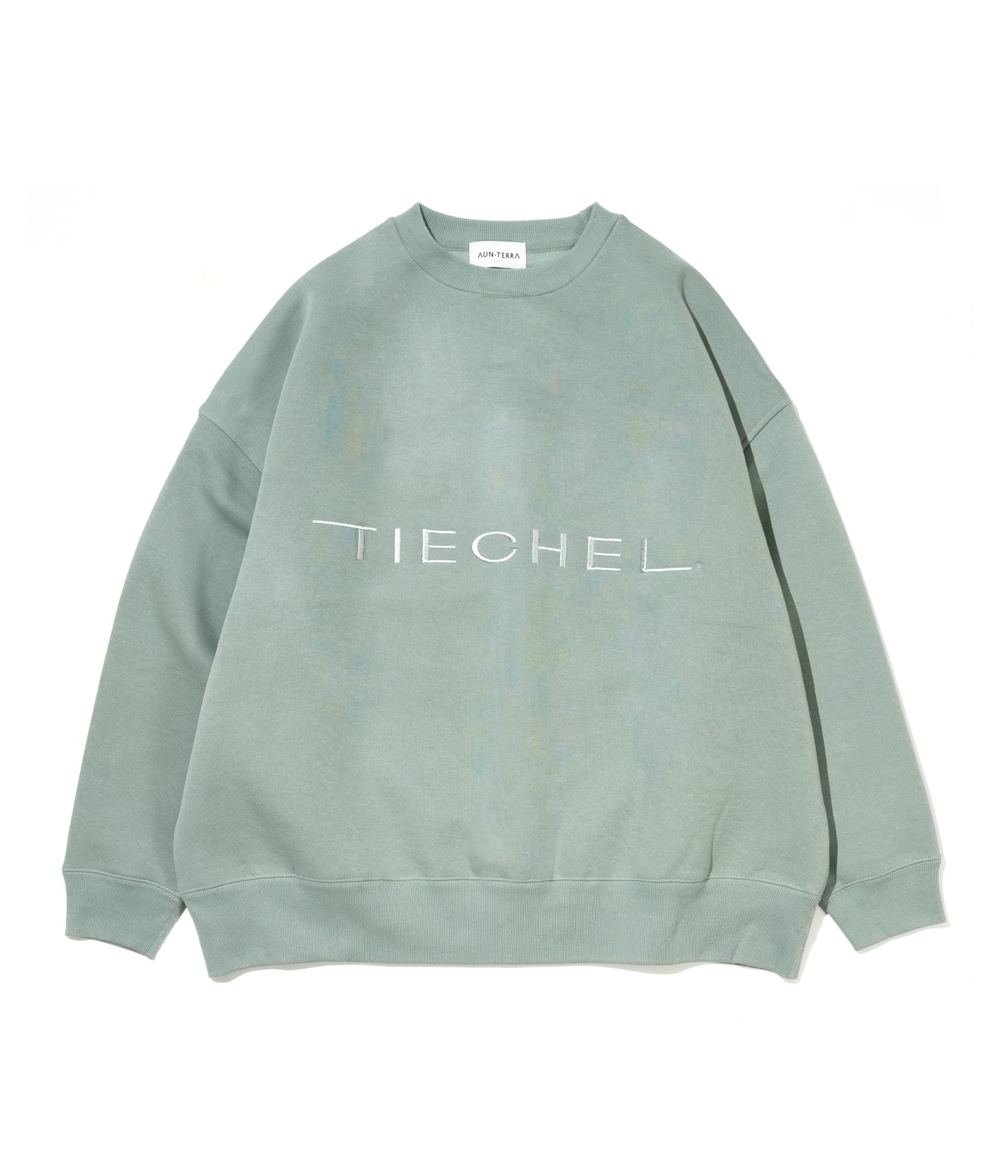 AUN・TERRA X TIECHEL 10oz BIG CREWNECK SWEAT SMOKY GREEN