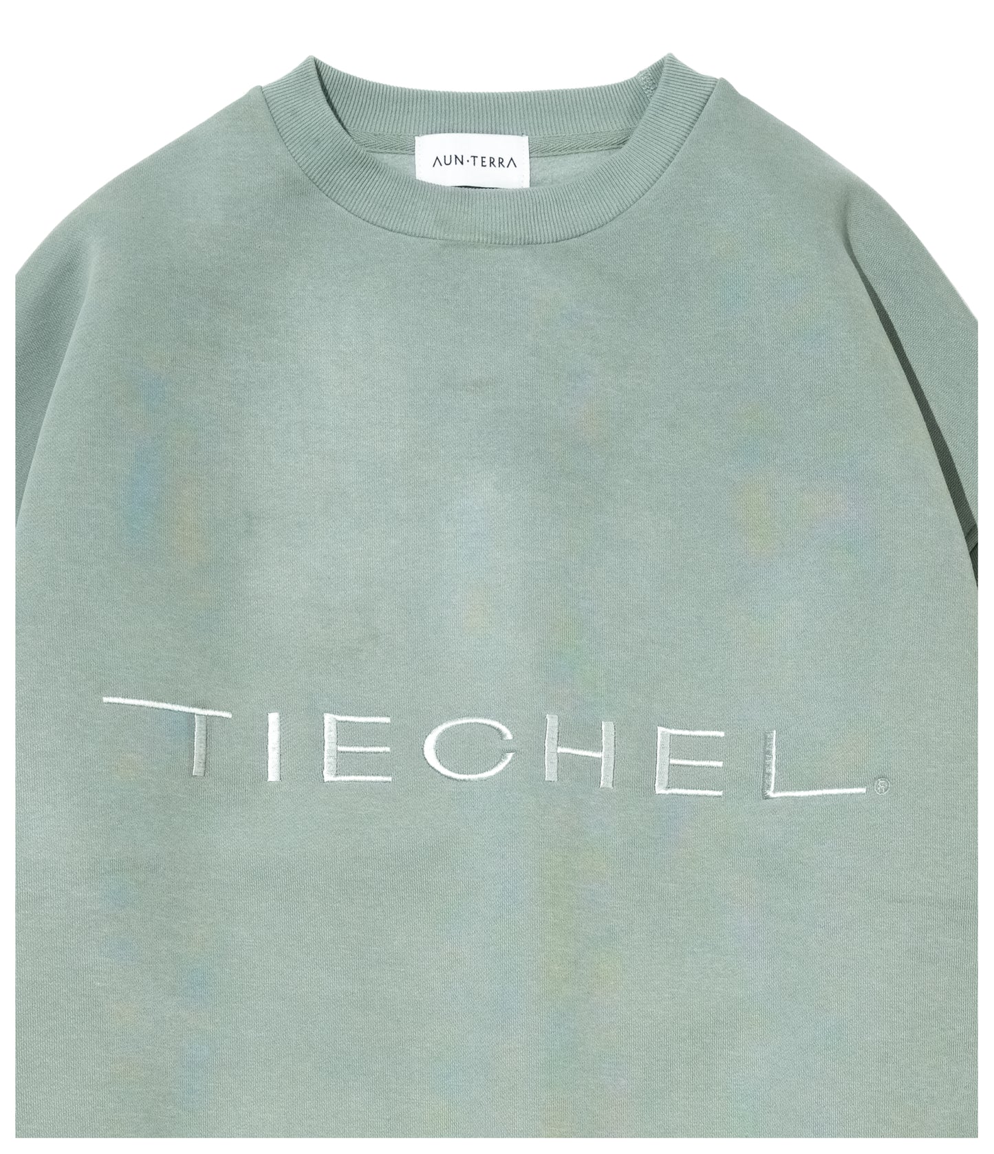 AUN・TERRA X TIECHEL 10oz BIG CREWNECK SWEAT SMOKY GREEN