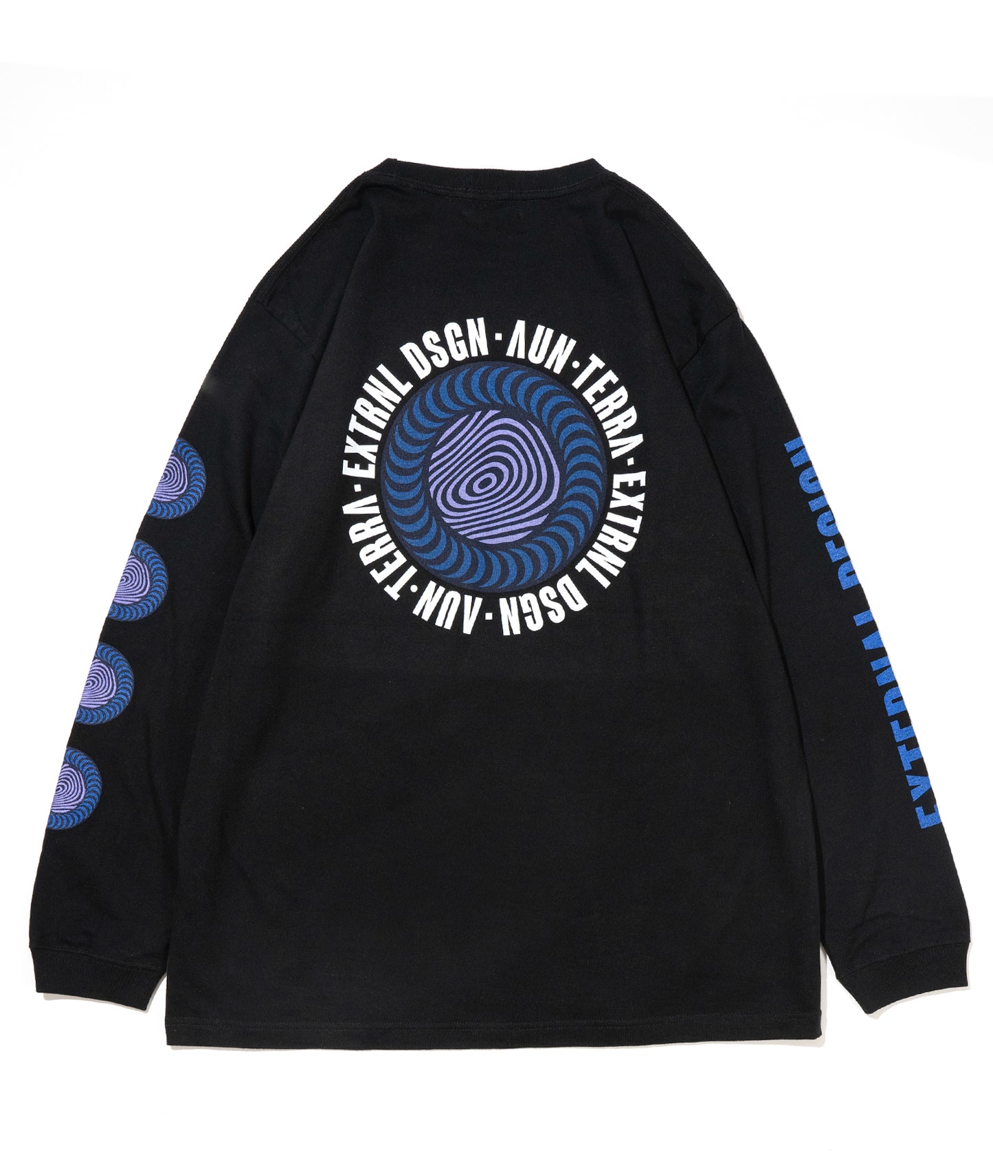 AUN・TERRA X EXTERNAL DESIGN X FJ ALTERNATIVE Long-sleeved T-shirt. BLACK