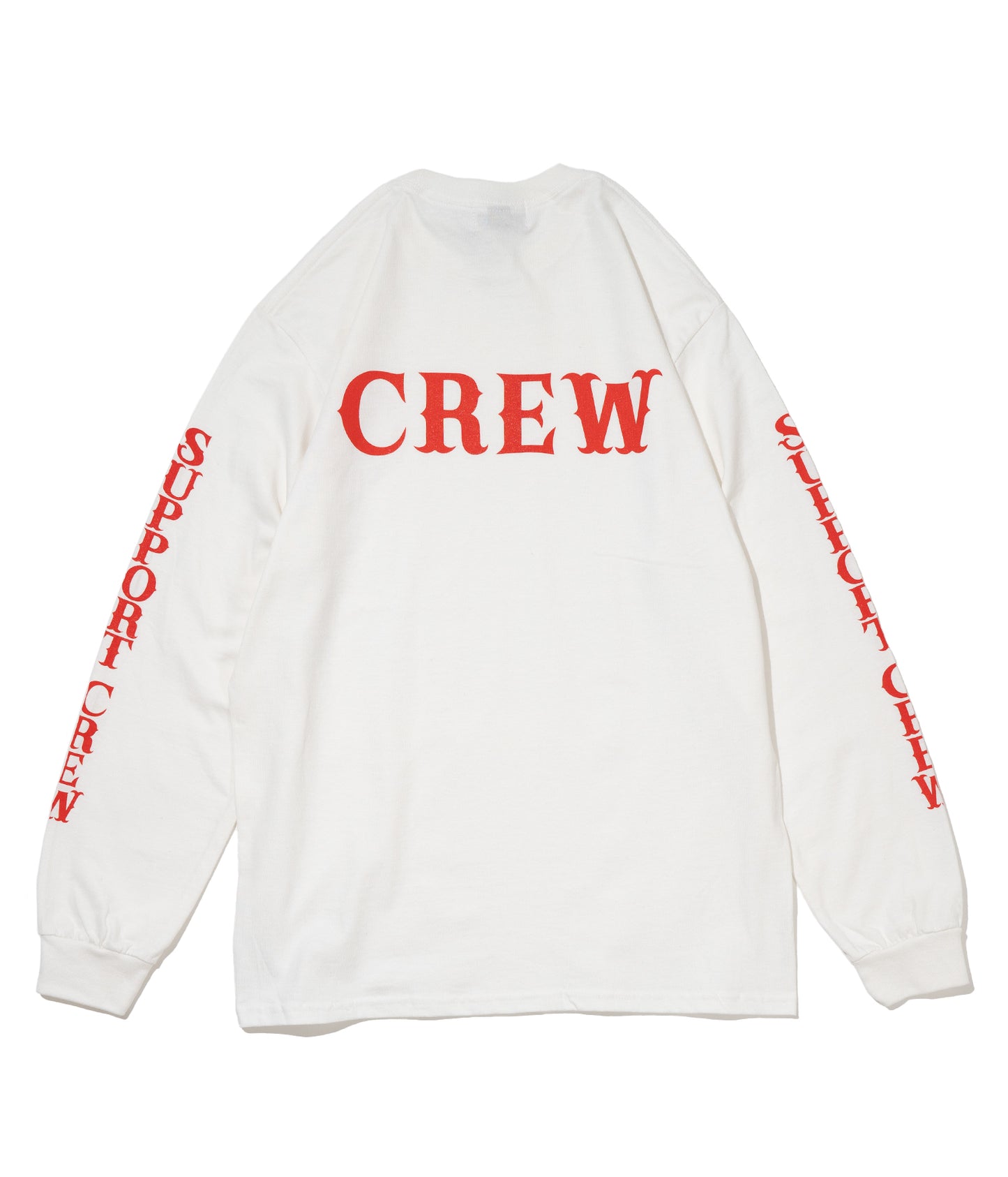 AUN・TERRA X EXTERNAL DESIGN X FJ FJ CREW Long-sleeved T-shirt.t WHITE x RED