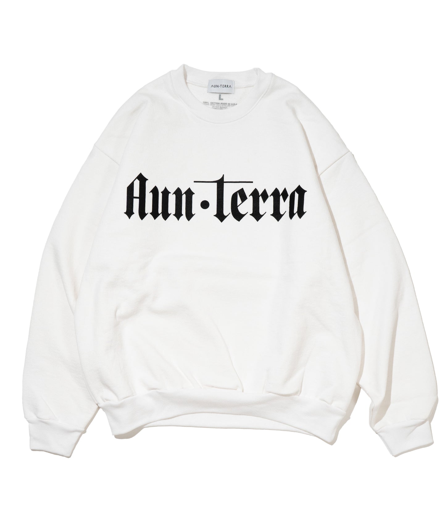 AUN・TERRA. IN LINE SANSKRIT CREWNECK SWEAT WHITE