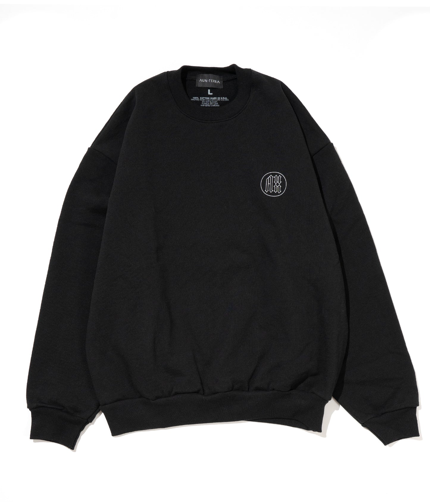 AUN・TERRA. IN LINE  CIRCLE CREWNECK SWEAT BLACK