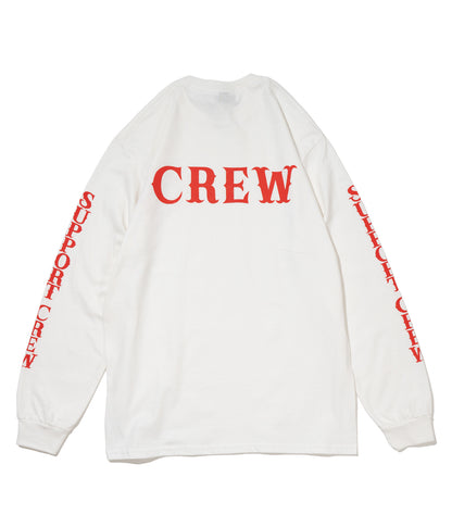 AUN・TERRA X EXTERNAL DESIGN X FJ  FJ CREW Long-sleeved T-shirt.t  WHITE x RED